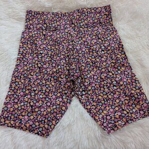 Girls High-Waisted Floral Print Biker Shorts, cycling shorts tights NWOT 7-16Yrs